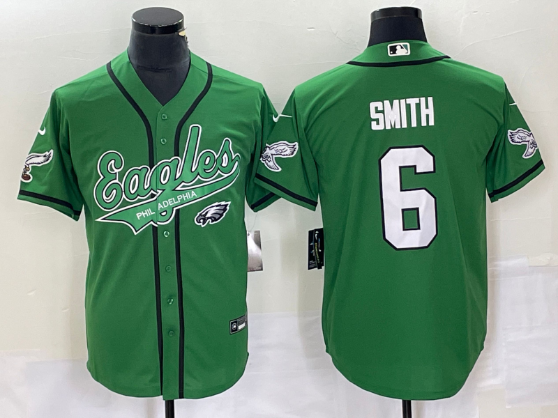 Men's Philadelphia Eagles DeVonta Smith #6 Kelly Green Jersey Joint Edition